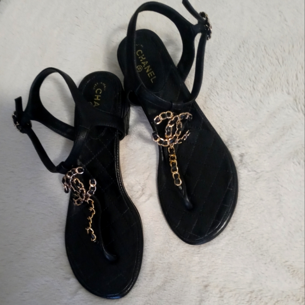 Chanel Leather Sandals